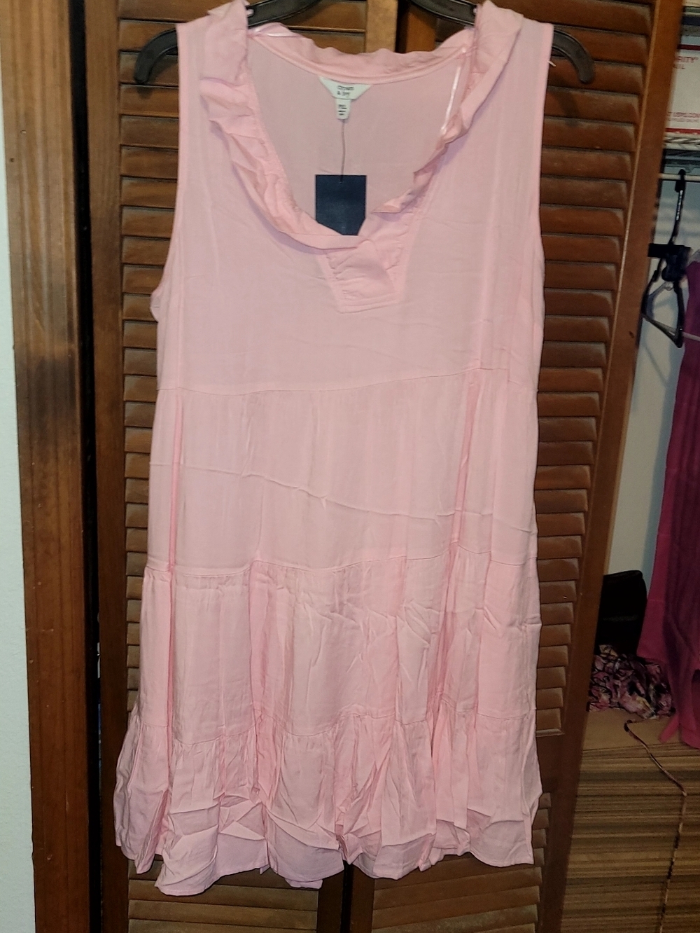 Crown & Ivy Light Pink Sleeveless "Mara" Dress NWT XL